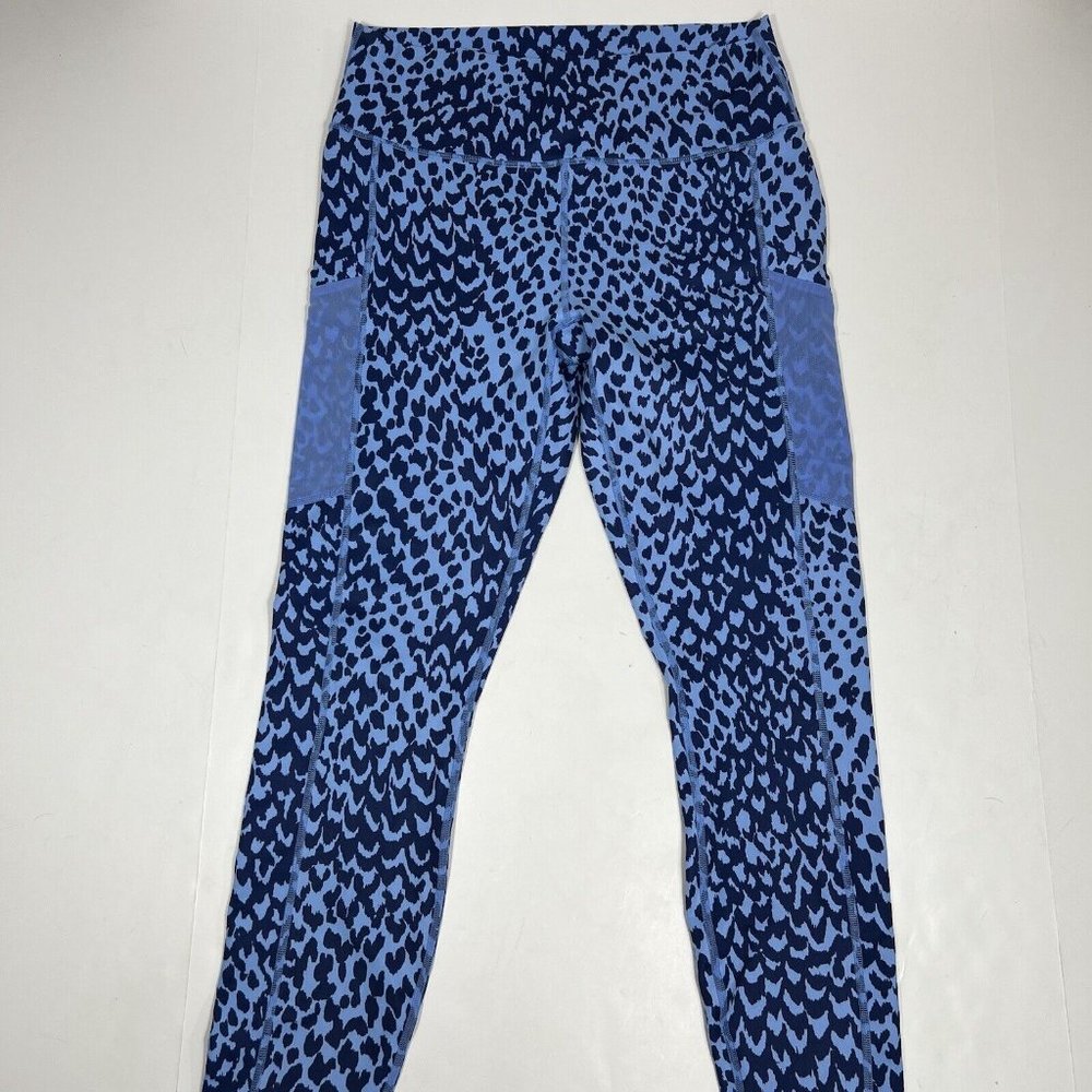 Fabletics On-The-Go PowerHold High-Waisted Legging Womens Blue Marina Sahara L - Picture 2 of 10